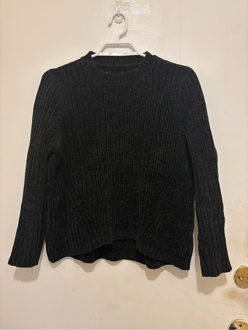 Black Ribbed Mock Neck High-Low Sweater | Size Medium - Picture 8 of 8